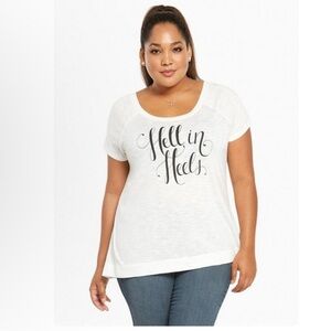 Hell In Heels Lattice Back Tee in torrid size 5 (28w)